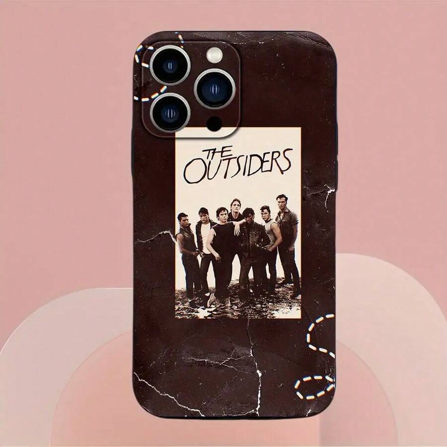 1 Pieza Nueva Funda de Teléfono Creativa Única "The Outsider", Resistente a Impactos y Caídas con Protección de Lente, Compatible con los Modelos 11/12/13/14/15/16 Pro Max, Unisex, Resistente a Impactos y Desgaste - Mezcla de colores - Ver 1