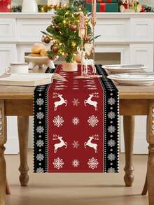 1 Stück/4 Stücke/6 Stücke/60 Stücke Weihnachts-Leinen Tischläufer, Platzset, Kissenbezug, Weihnachts-Dekor Leinen Tischläufer, Platzset, Kissenbezug, Weihnachtsmann Tischläufer, Platzset, Kissenbezug, Fröhliche Weihnachten, geeignet für Zuhause, Restaurant, Esszimmertisch Dekoration, Haushaltswaren