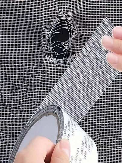 1 Roll Self-Adhesive Mesh Window Repair Tape, Waterproof Tear-Resistant Insect Screen Patch, Strong Adhesive For Cloth And Screens, Suitable For Dorm Room/Curtain Window Repair,Kitchen,Kitchen Accessories,Kitchen Essentials