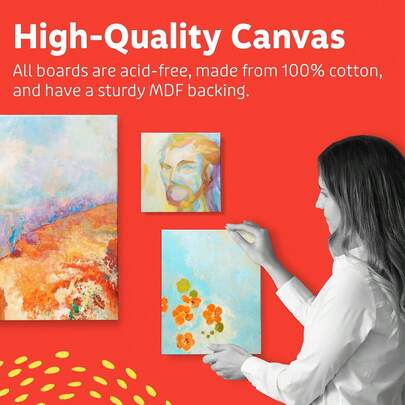 1pc Student Painting Practice Square Cotton-Linen Blended Canvas Board, Designed For Art Creation, Made Of High-Quality Cotton And Linen Blend Material To Ensure A Good Painting Surface. Suitable For Acrylic, Oil-Based Paints And Various Art Media, Making Your Creation More Smooth And Vibrant.