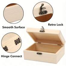 1个复古木质带盖收纳盒，优雅的珠宝收纳盒，质朴的家居装饰，适用于厨房、浴室、卧室，是情人节礼物、返校必备品的理想之选，非常适合整理和时尚展示您的珍藏，以其永恒的魅力和实用性提升您的空间，用贴心的收纳方案庆祝爱情和新的开始，房间装饰 - 彩色 - 查看 5
