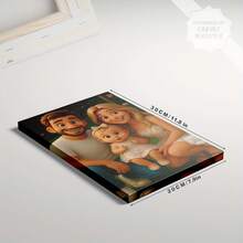 1pc Customized Cartoon Portrait Canvas Painting - Upload Your Photo, Gift For Family, Friends, Couples - Artistic Home Decor, Suitable For Living Room, Bedroom, Office - Unique Birthday And Holiday Gift, Indoor Decoration, Christmas Present - Multicolor - View 6