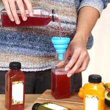 Tomnk 36/40/45/56/128pcs 12oz Plastic Juice Bottles With Caps, Clear Empty Reusable Containers With Brush Funnel And Labels For Smoothies Ginger And Other Beverages - Trong sáng - Xem 11