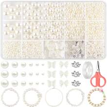 Bộ dụng cụ làm vòng tay 863 chiếc/417 chiếc/812 chiếc/1649 chiếc, Phụ kiện trang sức thời trang thanh lịch bằng ngọc trai tự làm, Phụ kiện pha lê cho lễ hội, tiệc tùng, quà tặng - Ngọc trai giả kiểu 1 - Xem 17