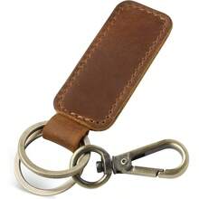 JackandChris Genuine Leather Car Keychain Universal Key Fob Keychain Leather Key Chain Holder For Men And Women JC306 - Brown - View 1