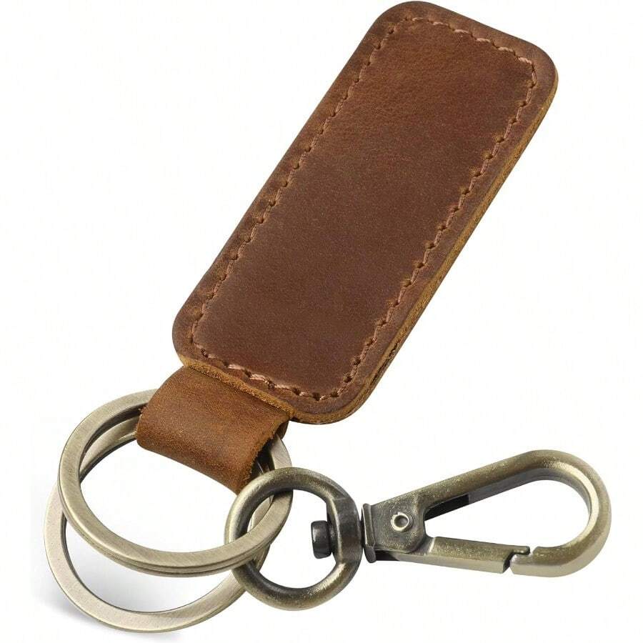 JackandChris Genuine Leather Car Keychain Universal Key Fob Keychain Leather Key Chain Holder For Men And Women JC306 - Brown - View 1