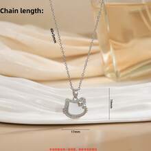 Light Luxury Diamond-Studded Titanium Steel Necklace For Women, Elegant And Cute, Fashionable For Students, Niche Design Collarbone Chain - XL01619G - 查看 7