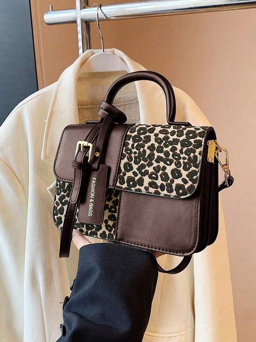 Fashionable Retro Color Block Women Handbag With Accessory - Multicolor - View 1
