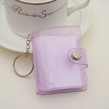 1 件/2 件迷你亮白色相册钥匙扣，16 容量 1 英寸口袋插入式 ID 相册，简约优雅的学生便携式相册 - 無色 - 查看 21