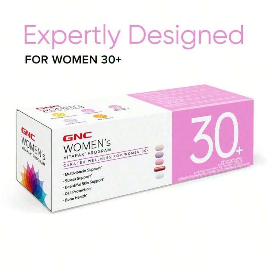 ZUVARA GNC Women's 30+ Vitapak, Multivitamin For Daily Vitamin Needs, Stress & Bone Support, Skin Protection, 5-In-1 Formula, 30 Count, Edible Supplements - Dietary - 1 cái - Xem 1
