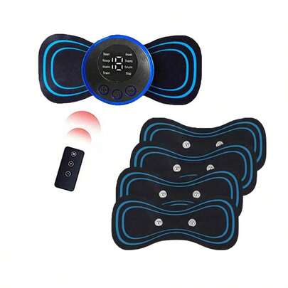 5 件 150mAh 锂电池供电便携式无线 EMS 肌肉刺激器腹部塑形腰带 - 0.555W 迷你电动按摩垫，适用于家庭和办公室锻炼，男女通用健身器材，用于腹肌训练、燃脂和塑身