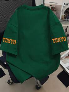 Teen Boys Tokyo Print Graphic Tee, Short Sleeve Car Print, Racing Vibe, Urban Style