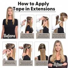 Tape In Hair Extensions Human Hair 16-26 Inch Remy Human Hair Tape In Extensions Color Light Brown Invisible Hair Extensions Tape Ins 20Pcs 50Grams #6 - S6 - View 9