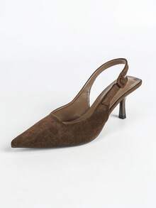Pointed Toe High Heel Sandals For Women, New Autumn Style, Versatile, Delicate, Stiletto Heel, Sexy, Elegant Lady Style Pumps, Elegant, Kitten Heels - Coffee Brown - View 7