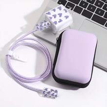 Schwarz umrandetes lila Herz, 6-teiliges Set