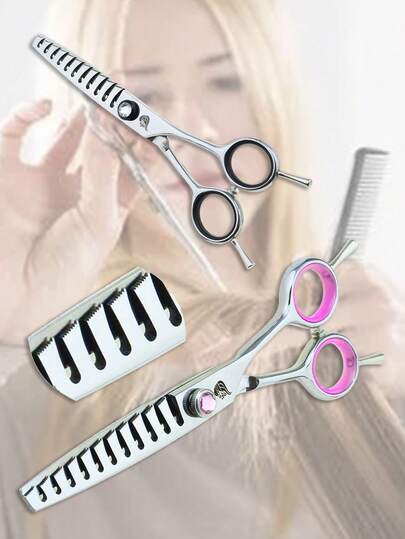 univinlions 6.0英寸鲨鱼齿打薄剪刀理发师薄剪美发剪刀沙龙美发造型工具鱼骨剪