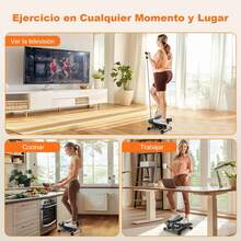 Mini Stepper para Ejercicio, Escaladora Hidráulico para Hacer Ejercicio en Casa con Bandas de Resistencia y Monitor LCD, Stepper para Entrenamiento Cardiovascular Silencioso para Piernas y Glúteos - 1 - Ver 3