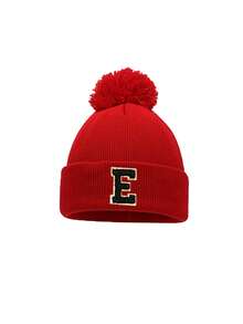 1pc Baby Letter Knit Hat, Soft, Warm And Comfortable, Suitable For Boys And Girls To Wear Outdoors In Autumn And Winter - Red 2 - View 6