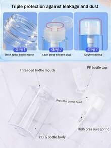 4oz/5oz/6.76oz Empty Squeeze Bottles With Pump, Leak Proof Refillable Travel Bottles For Nail Polish Remover, Makeup Remover, Toner, Lotion, Toiletries, DIY Liquid Storage, Portable Travel Accessories Kitchen Items Kitchen Accessories Kitchen Kitchen Tools