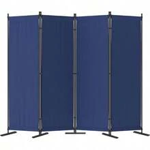 Morngardo Separador de habitacion plegable de privacidad con 4 paneles divisores de 88 pulgadas separador portatil para decoracion del hogar oficina recamara color negro PFMST4 - azul - Ver 1