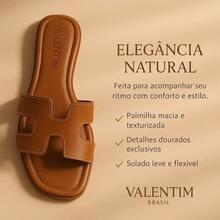 Valentim Brasil Women's Sandal CARAMELO – Synthetic Leather, Model 5050, Comfortable, Light And Modern, Summer 2025 - 焦糖色 5050 - 查看 5