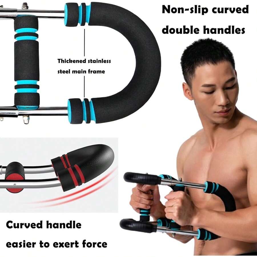 Entrenador de Brazos y Expansor de Pecho Ajustable, Equipo Portátil para Ejercicio de Hombros y Músculos Superiores, Máquina de Entrenamiento de Fuerza para Casa o Gimnasio - azul - Ver 1