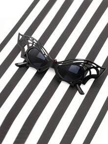 1pc Unique Bat-Shaped Masquerade Glasses, Halloween Party Prop, Photography Prop, Party Decor, Novelty Halloween Best Gift - Black - View 1