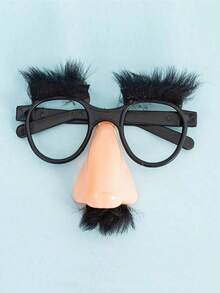 4pcs Funny Black & White Mustache, Big Nose, Glasses, Birthday Party Gag Gifts, Festival Performance Props