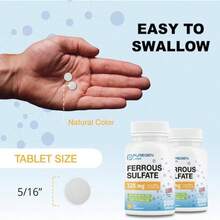 Puregen Labs Ferrous Sulfate 325 Mg (65 Mg Elemental Iron) High Potency Iron Supplement | No Artificial Color Additives - 200 Tablets Made In USA - Flavor NameA - View 6