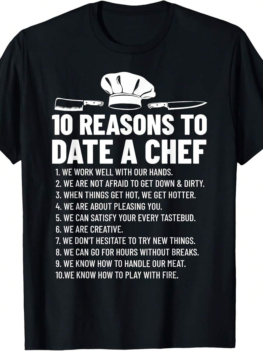 Gourmet Food Cook Rel Reasons To Date A Chef T-Shirt - 款式10 - 查看 1