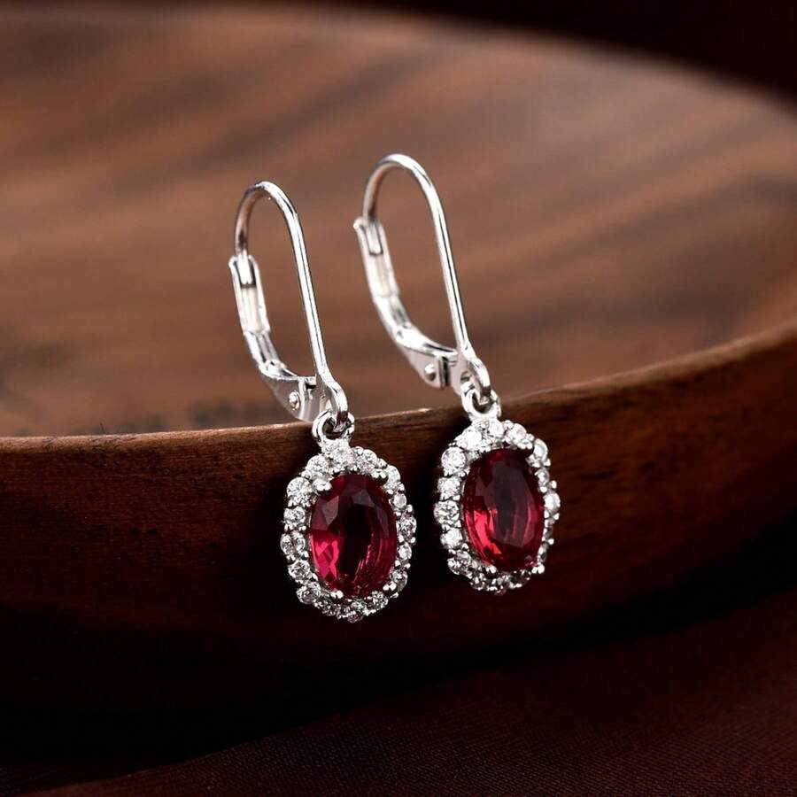 1 Pair S925 Sterling Silver Red Egg Design Earrings With Shiny Zirconia Stone, Elegant Jewelry Gift For Women, High Quality Jewelry For Loved Ones