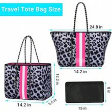 Large Multipurpose Neoprene Beach Tote Bag With Inner Pocket Women/Pool - B2藍 - 查看 4