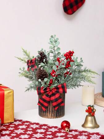 1pc Simulation Green Plant Decorative Pot Plant, Decorative Item For Home Living Room, Fireplace Window, Office, Seasonal Decorations, Gifts For Weddings, Parties And Festival Parties, Aesthetic Room Theme Party Atmosphere Decorations