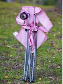 Silla FENGSEN de Camping Plegable con Bolsa de Transporte ,50x50x83cm, Capacidad 80kgs , Varios colores ,para Playa ,Jardin,Pesca,Camping - Rosa - Ver 5