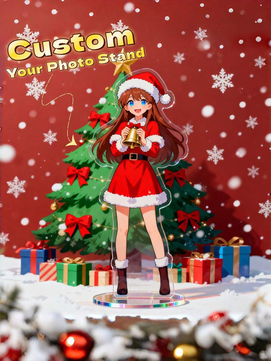 1pc Customized Acrylic Photo Stand, Personalized Desktop Decor, Secret Santa Gift, Holiday Decoration, Creative Souvenir For Family, Friends And Pet Lovers, Suitable For Christmas And Special Occasions - Multicolor - View 1