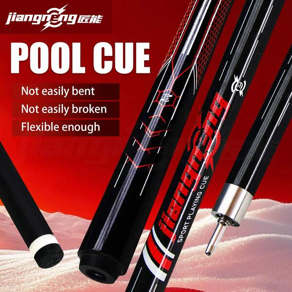 58.5 Inch/148.5cm Glass Fiber Pool Cue, Monster Design, 19-21oz Professional Weight, Detachable 3-Prong Joint, 12.5mm Leather Tip, Anti-Bending, Includes Tip Protector Cap, Great Christmas Gift, Red