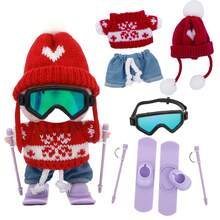 Fashion Ski Outfit! Ski Gear Set With Ski Sweater And Hat, For Labubu, Christmas Holiday Costume Holiday Birthday Gift (Excluding Plush Doll) - Multicolor - View 10