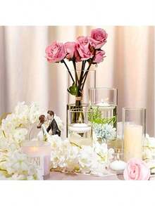 48-Pack Transparent Glass Round Candle Holders, Small Modern Tea Light Candle Stands For Floating Candles & Altar, Romantic Polished Finish, Suitable For Christmas, Halloween, Easter, Thanksgiving, Valentine's Day, Home & Kitchen Decor, Windproof Tabletop Candle Holders - Transparent - View 5