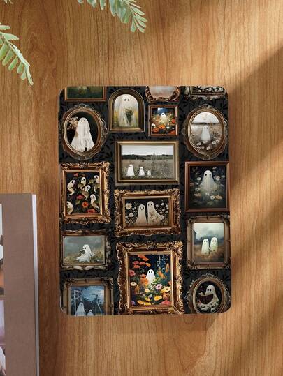 Halloween Ghost Photo Frame Tablet Case, Compatible With 9.7/10.2/10.5/10.9/12.9/Pro 11 10th Generation, Compatible With Samsung Galaxy Tab S6 Lite 10.4-Inch, Compatible With Kindle Paperwhite 12th Generation 2024, Kindle (11th Generation) 2022 Version Kobo Clara Colour, Soft Anti Fall Protection, Intelligent Bracket/Automatic Wake-Up/Sleep Function Halloween/Halloween Gifts/Holiday Gifts