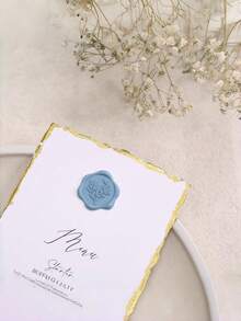 20/30/50/100 Pcs Winter Wax Seal Stickers, Wedding Invitation Envelope Seal Stickers, Self Adhesive Envelope Seals, Perfect For Wedding, Invitation, Envelopes, Gift Wrapping, Christmas Gift - Dusty Blue - View 4