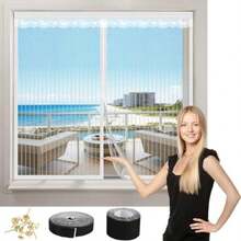 TOCOZOC Mosquitera para Ventanas, Mosquitero para Ventana de 100x120cm con Iman Cinta Adhesiva, Mosquiteras de Ventana Magnetico Automático, Instalar sin Taladrar para, Salón, Dormitorios ()(Blanco) - Tipo 1 - Ver 2