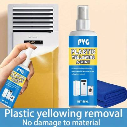 Agent décolorant pour plastiques - Rénovateur de décoloration pour climatiseurs, nettoyant blanchissant pour panneaux jaunis, réducteur d'oxydation pour abat-jours et coques, utilisé pour réparer le jaunissement, le flou, l'oxydation et les rayures.