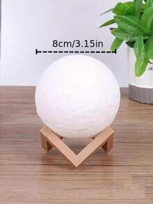 1pc LED 3D Moon Lamp, Moon-Shaped Night Light With Stand, Decorative Ambient Table Light For Friends Birthday Christmas Gifts
