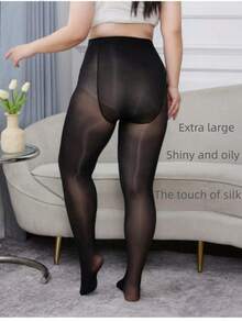 1pc Women's Hosiery With Glossy Sheen, Thin Silk Feeling, Suitable For Daily Wear - màu đen - Xem 6