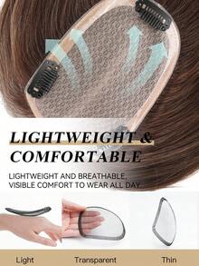 Tóc giả làm từ tóc thật 100% của con người, kích thước 3x4 inch, dành cho phụ nữ có da đầu mỏng, tóc giả nâng cấp chân thực, tóc giả Basement, màu nâu sẫm S2# - S2 - Xem 2