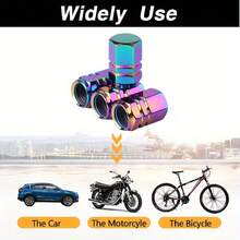 4-Pack Colorful Car Motorcycle Valve Caps Aluminum Alloy Valve Covers Tire Valve Caps Dustproof Caps Hex Valve Caps Chrome Plated Tire Caps - Iridescent Aluminum Alloy Valve Cap - View 8