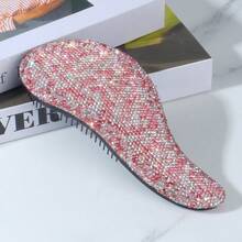 1pc Rhinestone Decor Massage Air Cushion Hair Brush, Portable Detangling Comb With Magic Smoothing Effect,Hair Brush,Slick Back Brush,Styling Brush,Curly Hair Brush,Edge Brush,Hair Comb,Brush Hair,Hair Brush Set,Comb Hair,Comb For Curls,Detangling Brush,Hair Brush For Women,Hair,Travel,Hair Products,Hair Tools,Hair Stuff,Barber,Barber Accessories,Barbershop,Hairdressing Equipment - Multicolor - View 8