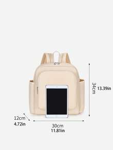 1pc Multifunctional Mommy Bag, Can Be Worn As Backpack Or Shoulder Bag, With Bottle Warmer And Wet/Dry Separation