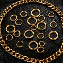 100 件 304 不锈钢 18K 镀层开口跳环，适用于珠宝制作 DIY 配件连接器 - 金黃色(#008) - 查看 3