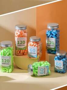 60/120pcs Noise Reduction Earplugs, Soundproof Sleep Earplugs Anti-Noise, Silent Earplugs, Unisex, Soft And Comfortable Wearing Experience, Sponge-Like Texture, Slow Rebound, Long-Term Wearing Without Ear Pain